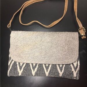 Myra Bag Gray and Brown Crossbody